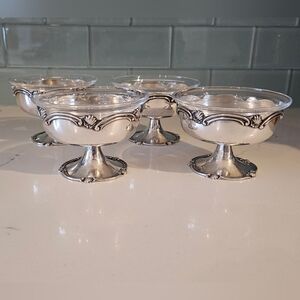 Vintage Heavy Camusso Sterling Silver 925 Dessert Sherbert Bowls Set